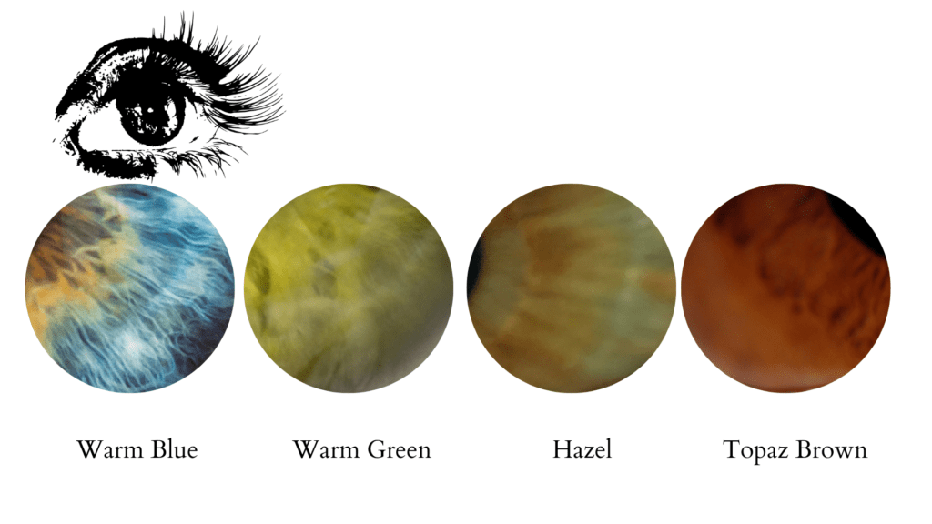 Four warm eye colors for the warm spring color season