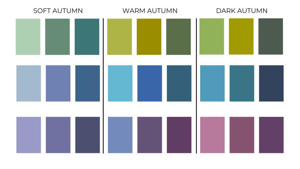 Purple Green Blue Autumn Color Palette 27 options