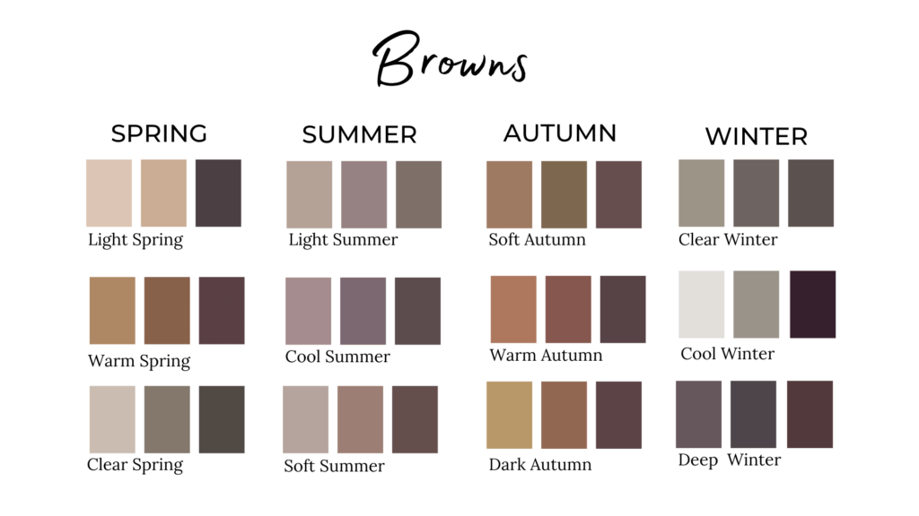 all browns in the 12 color seasons