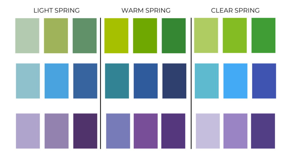 9 Spring Color Palette Comparison