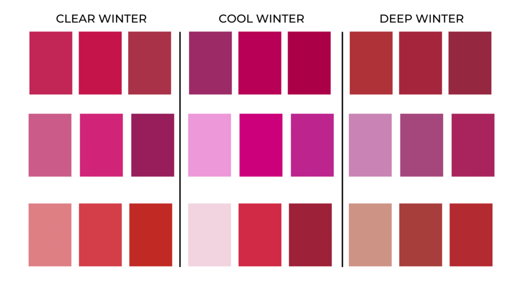 Berry Tone Examples in Winter Color Palette