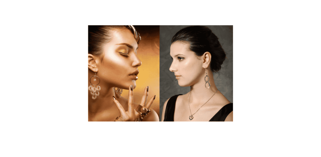 Two Women in Gold or Silver Jewelry by Their Undertone