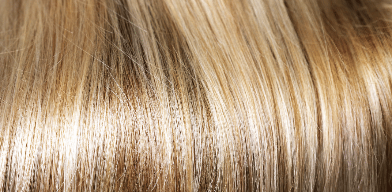 Up close shot of golden blonde hair for warm skin tones