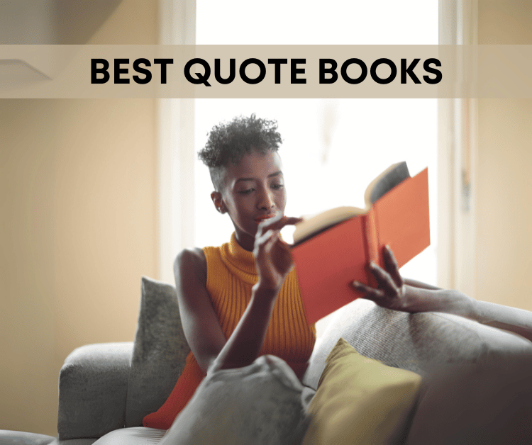 Woman Reading Quote Books