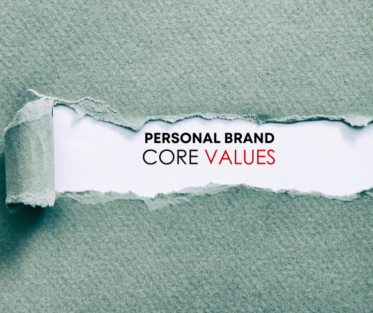 ripped paper of personal brand core values