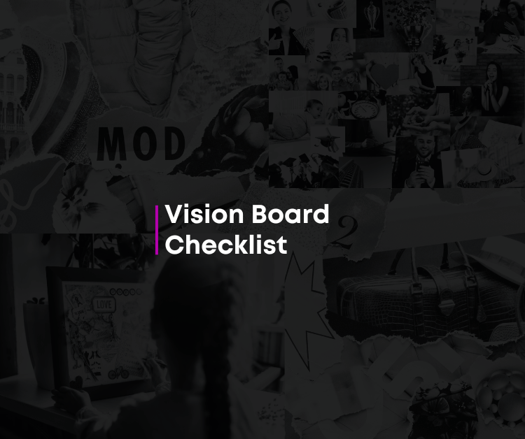 vision board made from vision board checklist