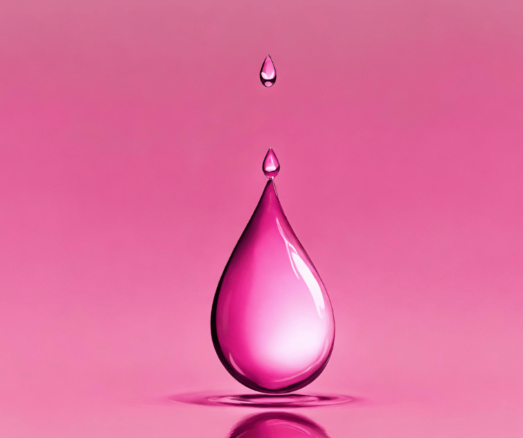 pink tear drop graphic