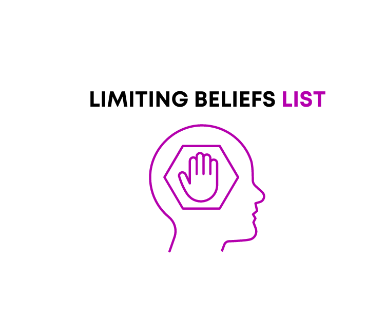 graphic of a head with a hand representing limiting beliefs