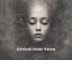 drawing of critical inner voice around woman