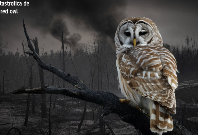 Muestra catastrofica de un barred owl