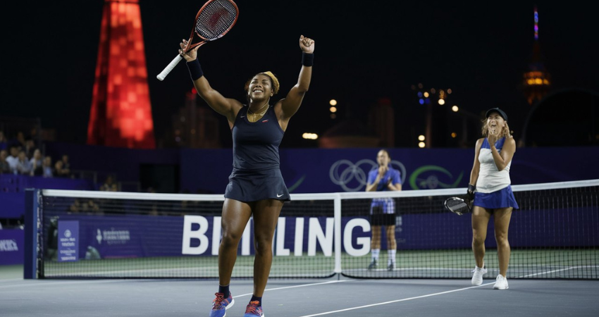 coco gauff beats maria sakkari in beijing quarterfinals.