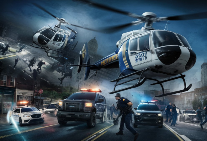 michigan state police helicopter assists in apprehending fleeing suspects